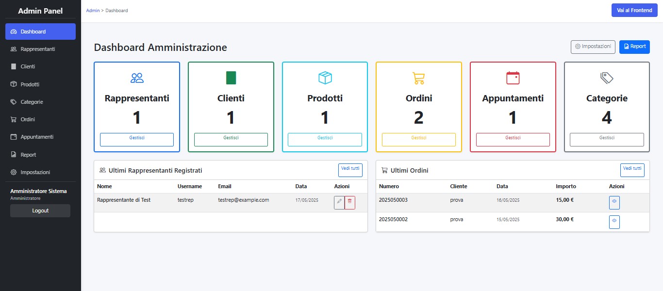 Gestionale web per rappresentanti con pannello admin
