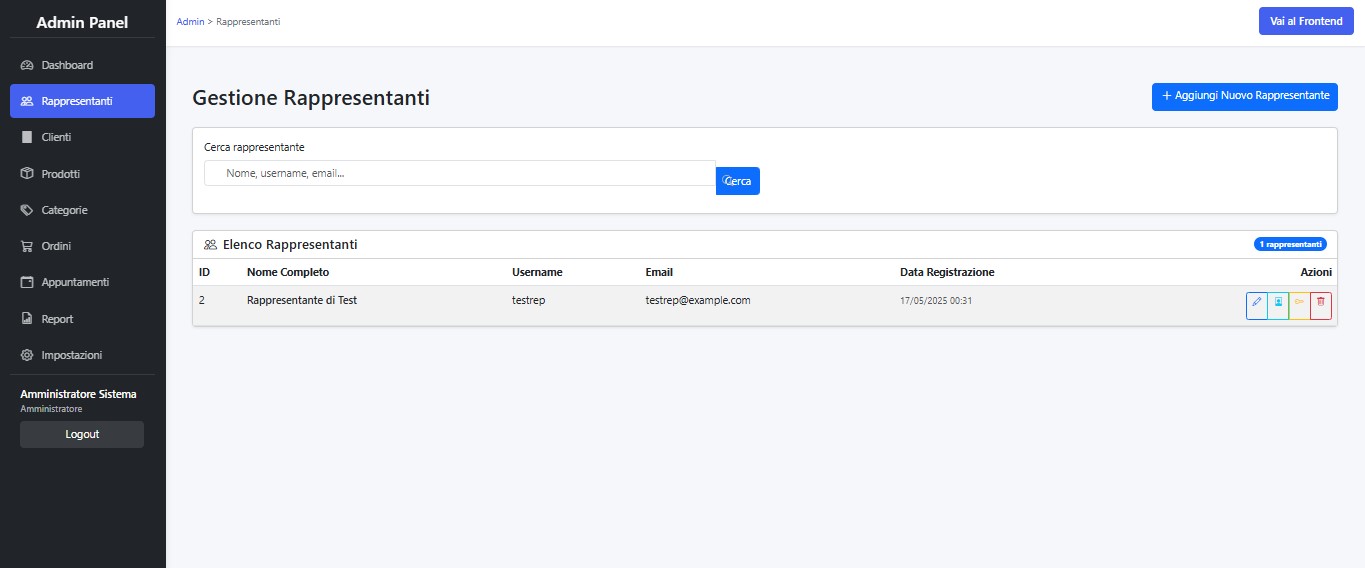 Gestionale web per rappresentanti con pannello admin