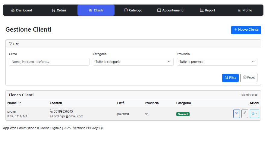 Gestionale web per rappresentanti con pannello admin