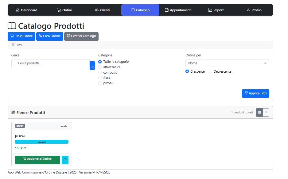 Gestionale web per rappresentanti con pannello admin