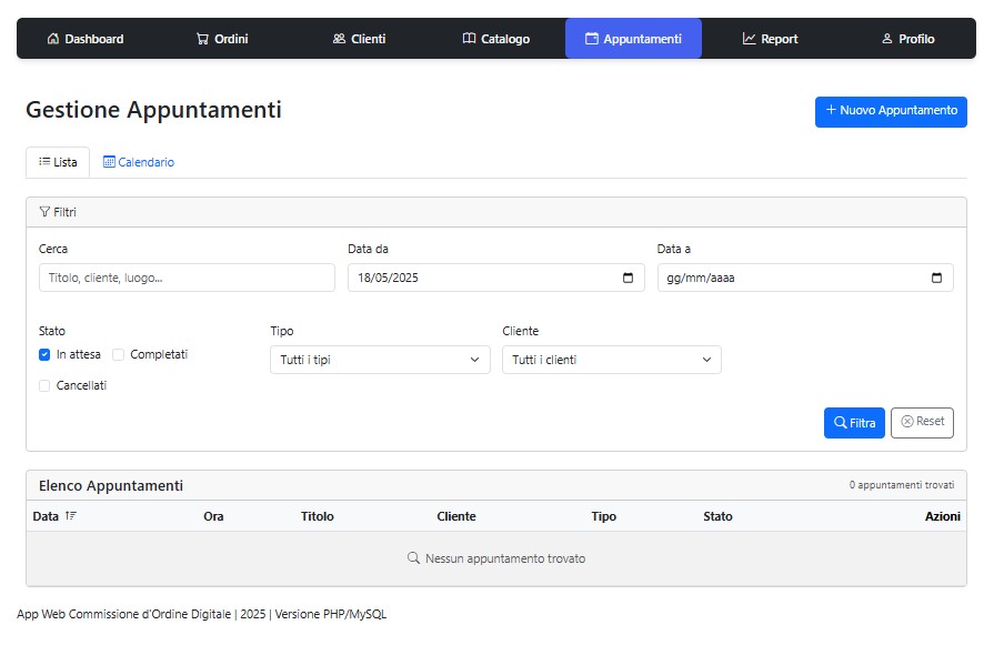 Gestionale web per rappresentanti con pannello admin